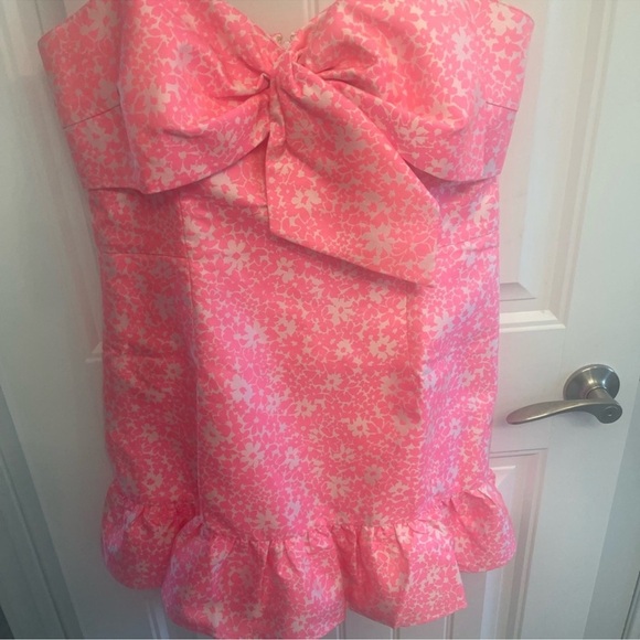 LILY PULITZER PINK BOW DRESS W STRAPS! Zip closure! NWT!! Stunning! 12 - Picture 6 of 6